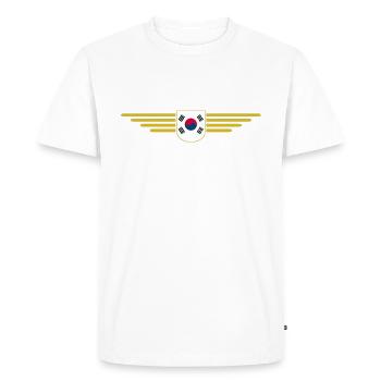 J’aime la Corée du Sud Design T-shirt Outfit - T-shirt Premium bio Homme - blanc - Devant - Nico (187cm)
