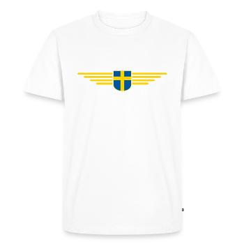 Suède, Tenue Design T-Shirt Vêtements - T-shirt Premium bio Homme - blanc - Devant - Nico (187cm)