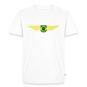 I Love Brazil Outfit T-Shirt Design Gift - Men's Premium Organic T-Shirt - white - Front - Nico (187cm)