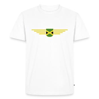 J’aime la Jamaïque, Tenue T-Shirt Design Cadeau - T-shirt Premium bio Homme - blanc - Devant - Nico (187cm)