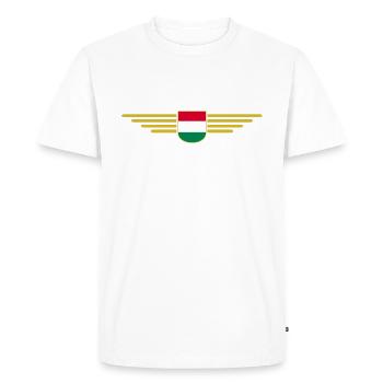 Hongrie Fan, Tenue T Shirt Design - T-shirt Premium bio Homme - blanc - Devant - Nico (187cm)