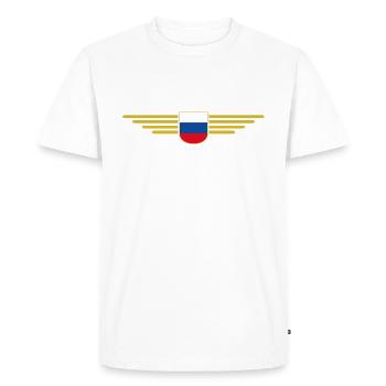 T-shirt Russie – Fierté et tradition - T-shirt Premium bio Homme - blanc - Devant - Nico (187cm)