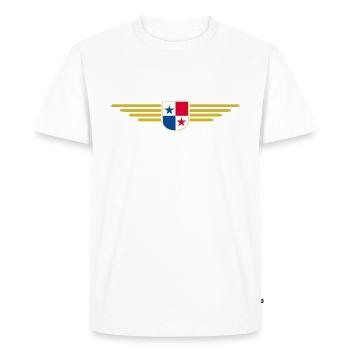 Panama T-Shirt Design - Men's Premium Organic T-Shirt - white - Front - Nico (187cm)