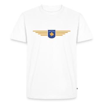 Conception du t-shirt Kosovo Fan - T-shirt Premium bio Homme - blanc - Devant - Nico (187cm)
