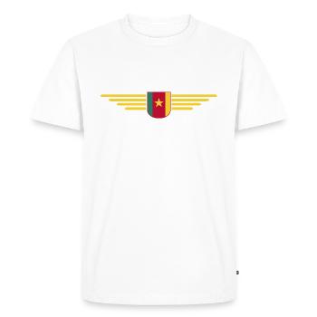 Cameroon Design – Fierté et diversité - T-shirt Premium bio Homme - blanc - Devant - Nico (187cm)