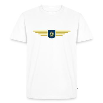 Vermont Fan Shirt – Pure Nature - Men's Premium Organic T-Shirt - white - Front - Nico (187cm)