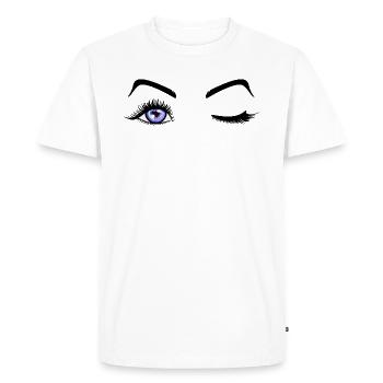Beauté yeux cils un - T-shirt Premium bio Homme - blanc - Devant - Nico (187cm)