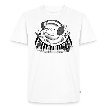 Musique de bouledogue - T-shirt Premium bio Homme - blanc - Devant - Nico (187cm)