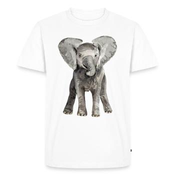 Éléphant bébé - T-shirt Premium bio Homme - blanc - Devant - Nico (187cm)