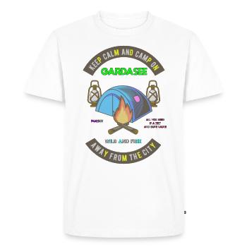 Gardez le calme et campez sur le lac de Garde - T-shirt Premium bio Homme - blanc - Devant - Nico (187cm)