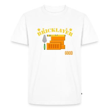 Artisans maçons Ouvriers du bâtiment Artisans du Mur - T-shirt Premium bio Homme - blanc - Devant - Nico (187cm)