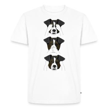Sniff no evil, Bark no evil - Men's Premium Organic T-Shirt - white - Front - Nico (187cm)