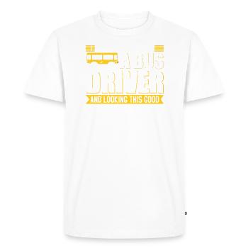 Bus Chauffeur Autocar - T-shirt Premium bio Homme - blanc - Devant - Nico (187cm)