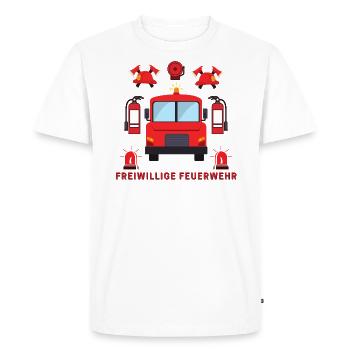 Pompier volontaire des pompiers (idée cadeau) - T-shirt Premium bio Homme - blanc - Devant - Nico (187cm)