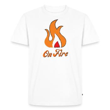 On Fire heat embers fire (gift for friend) - Men's Premium Organic T-Shirt - white - Front - Nico (187cm)