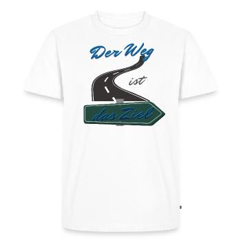 Le chemin est la destination de la randonnée (idée cadeau) - T-shirt Premium bio Homme - blanc - Devant - Nico (187cm)