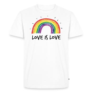 Love is love Gay Pride Rainbow - Men's Premium Organic T-Shirt - white - Front - Nico (187cm)