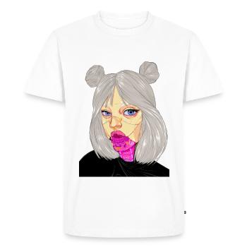 Freaky Robot Girl - T-shirt Premium bio Homme - blanc - Devant - Nico (187cm)