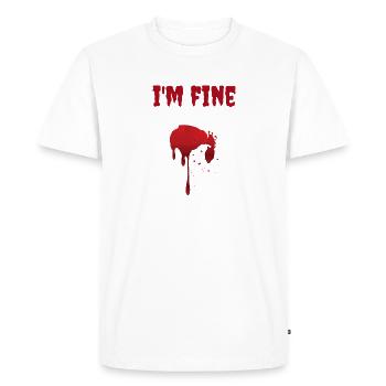 Je suis une plaie de sang fine (idée cadeau Halloween) - T-shirt Premium bio Homme - blanc - Devant - Nico (187cm)