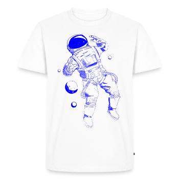 Astronaute flottant bleu - T-shirt Premium bio Homme - blanc - Devant - Nico (187cm)