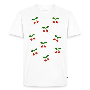 Cherry Cherries - Men's Premium Organic T-Shirt - white - Front - Nico (187cm)