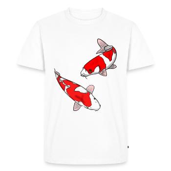 Carpes koï - T-shirt Premium bio Homme - blanc - Devant - Nico (187cm)