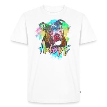 Pitbull Rescue - Adopt don't shop - Men's Premium Organic T-Shirt - white - Front - Nico (187cm)
