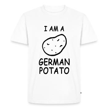Je suis une pomme de terre allemande | Pomme de terre allemande - T-shirt Premium bio Homme - blanc - Devant - Nico (187cm)