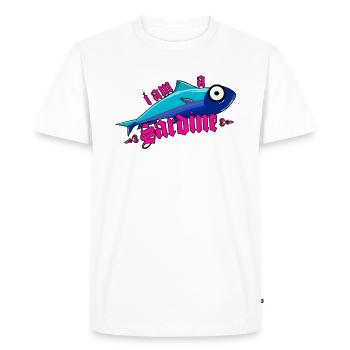 Sardine - Je suis une Sardine - Italie - La Sardine - T-shirt Premium bio Homme - blanc - Devant - Nico (187cm)
