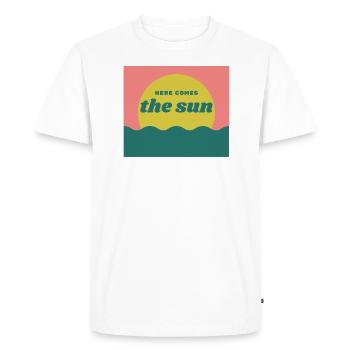 Voici le soleil - T-shirt Premium bio Homme - blanc - Devant - Nico (187cm)