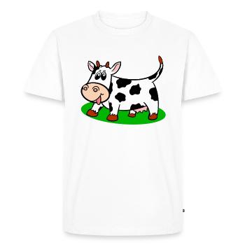 cow - Men's Premium Organic T-Shirt - white - Front - Nico (187cm)