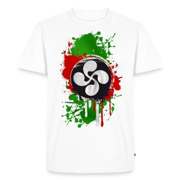 Croix Basque Grunge - T-shirt Premium bio Homme - blanc - Devant - Nico (187cm)