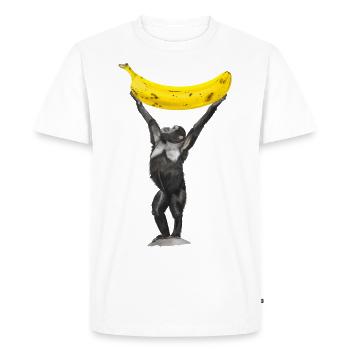 Singe Banane Singe - T-shirt Premium bio Homme - blanc - Devant - Nico (187cm)