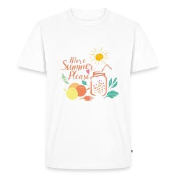 Plus d’été s’il vous plaît Summer Sun Pastel Design - T-shirt Premium bio Homme - blanc - Devant - Nico (187cm)