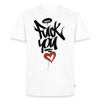 fuck you - T-shirt Premium bio Homme - blanc - Devant - Nico (187cm)