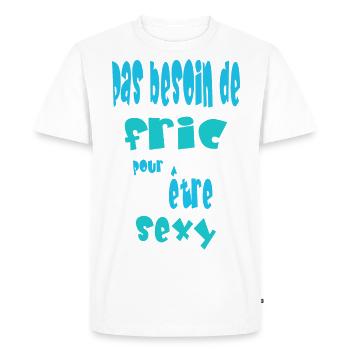 Pas besoin de fric pour être sexy - T-shirt Premium bio Homme - blanc - Devant - Nico (187cm)