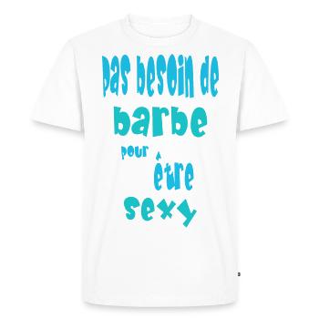 Pas besoin de barbe pour être sexy - T-shirt Premium bio Homme - blanc - Devant - Nico (187cm)