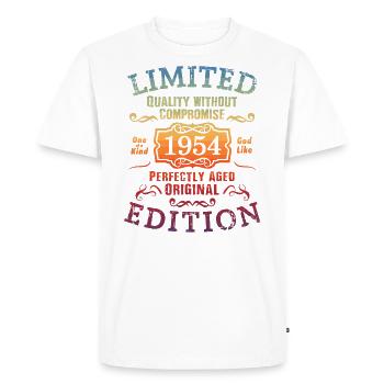 Anniversaire 1954 Édition Limitée Cadeau Occasion Cool - T-shirt Premium bio Homme - blanc - Devant - Nico (187cm)