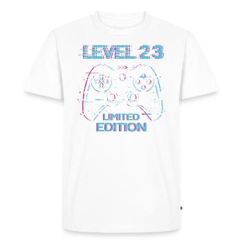 Anniversaire Niveau 23 Gaming Édition Limitée Gamer - T-shirt Premium bio Homme - blanc - Devant - Nico (187cm)