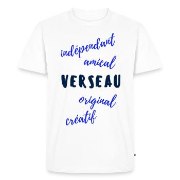 Tee shirt verseau - T-shirt Premium bio Homme - blanc - Devant - Nico (187cm)