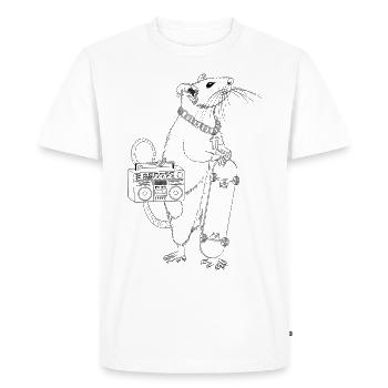 Skater Rat Hip Hop Rap Skater Rat - T-shirt Premium bio Homme - blanc - Devant - Nico (187cm)