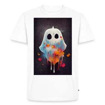 Cute Little Ghost Paint Splatter - Men's Premium Organic T-Shirt - white - Front - Nico (187cm)