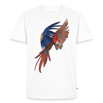 fliegender Ara Papagei makaw - Männer Premium Bio T-Shirt - Weiß - Vorne - Nico (187cm)