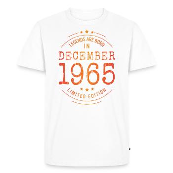 Anniversaire Décembre 1965 Edition Limitée Millésime - T-shirt Premium bio Homme - blanc - Devant - Nico (187cm)