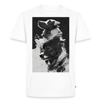 Border Collie Astronaut Space Dogs Tshirt - Men's Premium Organic T-Shirt - white - Front - Nico (187cm)