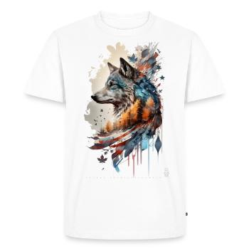 Wolf Design par ART8NS Art on Streetwear S 04of25 - T-shirt Premium bio Homme - blanc - Devant - Nico (187cm)