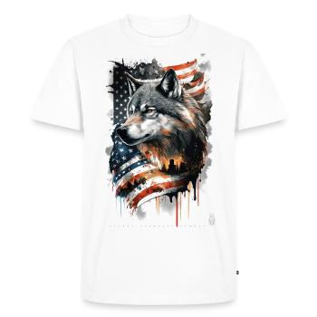 Wolf Design par ART8NS Art on Streetwear S 24of25 - T-shirt Premium bio Homme - blanc - Devant - Nico (187cm)