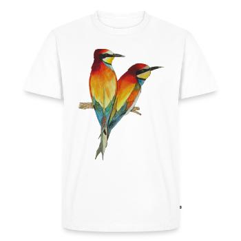 Bee-eaters Birds Bird of paradise Merops apiaster - Men's Premium Organic T-Shirt - white - Front - Nico (187cm)