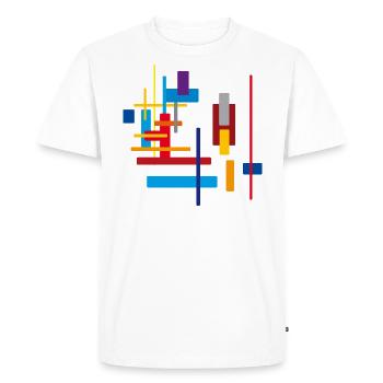 Building block architecture - colors pattern - Men's Premium Organic T-Shirt - white - Front - Nico (187cm)