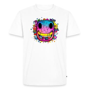 Funny Party Rave Face EDM Music Festival - T-shirt Premium bio Homme - blanc - Devant - Nico (187cm)